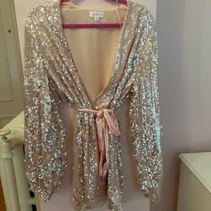 light pink sequin dress